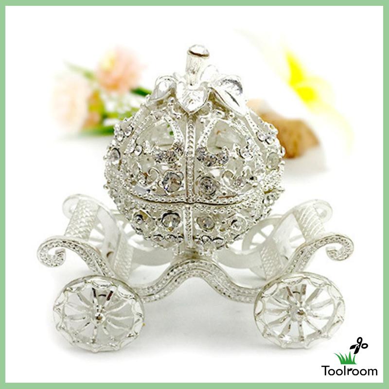 Hộp Đựng Trang Sức Hình Xe Đẩy Bí Ngô Đính Đá