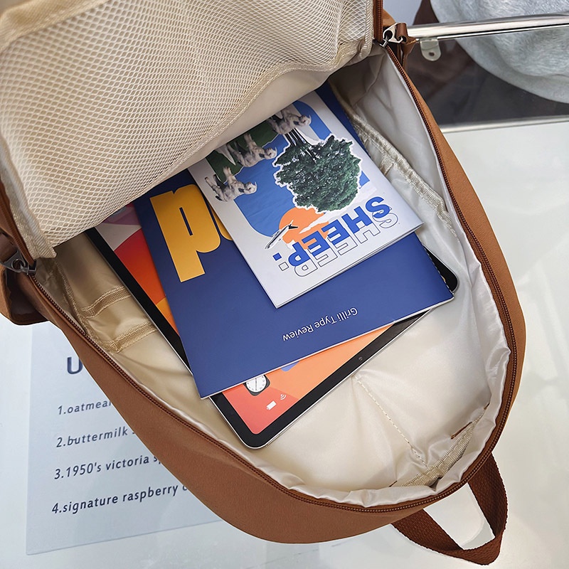 Ba Lô Đi Học Màu Trơn Đơn Giản Phong Cách Mori Thời Trang Mới 2023