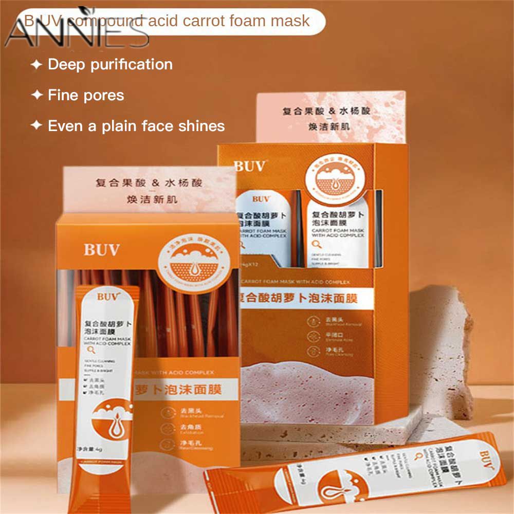 Mặt Nạ Tạo Bọt Cà Rốt Axit Hyaluronic Làm Sạch Sâu Dưỡng Ẩm Làm Sáng Và Trẻ Hóa Làn Da