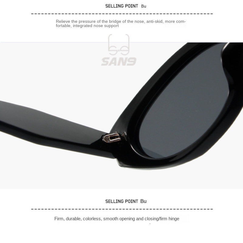 Kính Mát Mắt Mèo Gọng Kim Loại San9 Phong Cách Vintage