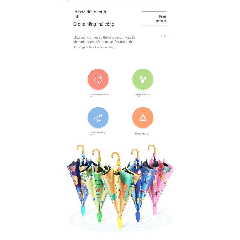 Dù Che Nắng Tự Động Họa Tiết Hoạt Hình Xinh Xắn Dành Cho Bé