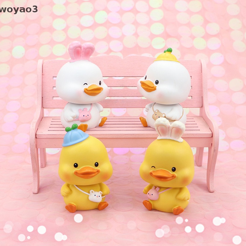 Búp Bê Hình Chú Vịt Lắc Đầu Bằng Nhựa Resin Dễ Thương Trang Trí Xe Hơi woyao3