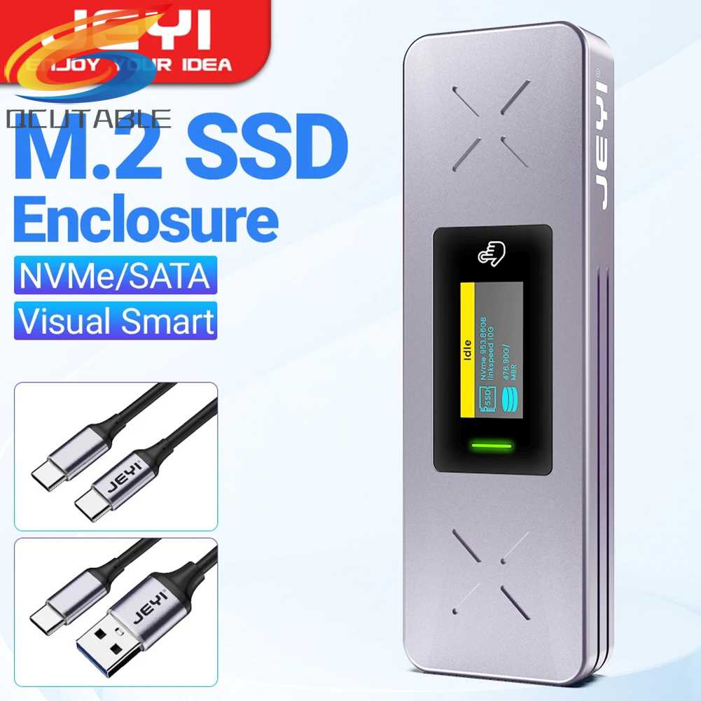 Hộp Đựng Ổ Cứng Ngoài M.2 NVMe / SATA Kèm Màn Hình OLED