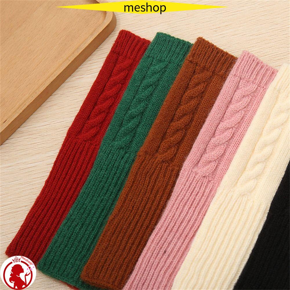 1 Đôi Găng Tay Len Dệt Kim Giữ Ấm Cổ Tay Cho Nữ