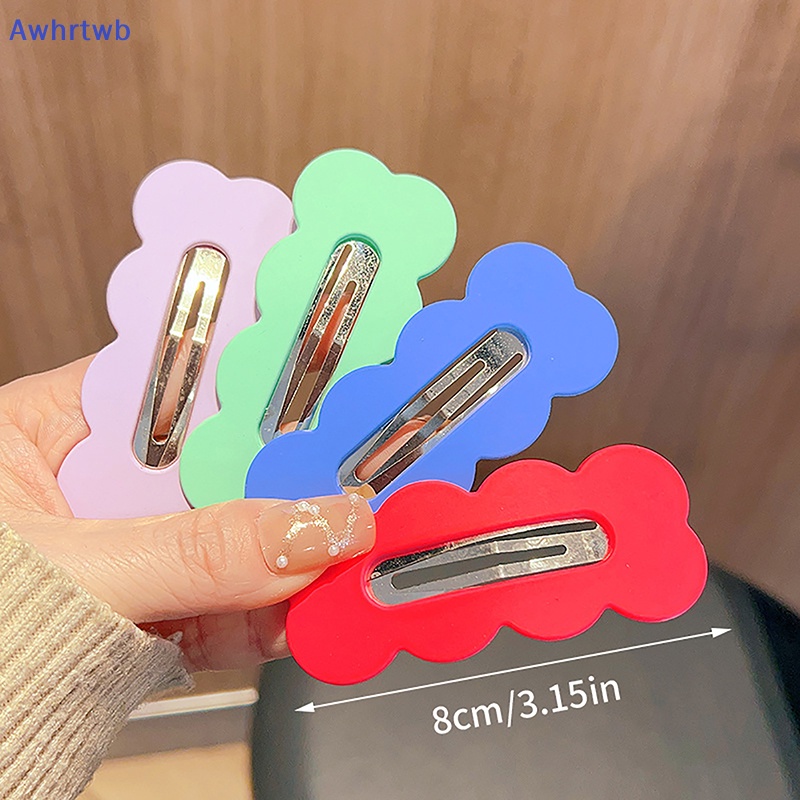 Set 2 Kẹp Tóc 8cm Màu Trơn Dễ Thương Dành Cho Nữ Mới