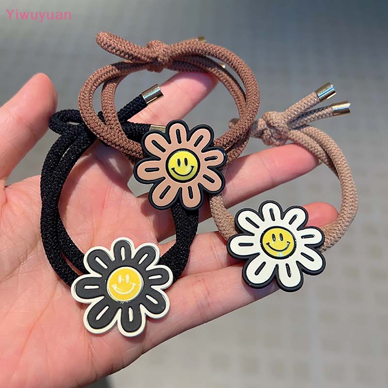 Dây Cột Tóc Co Giãn Đính Hoa Cúc / Hướng Dương Dễ Thương Cho Bé Gái