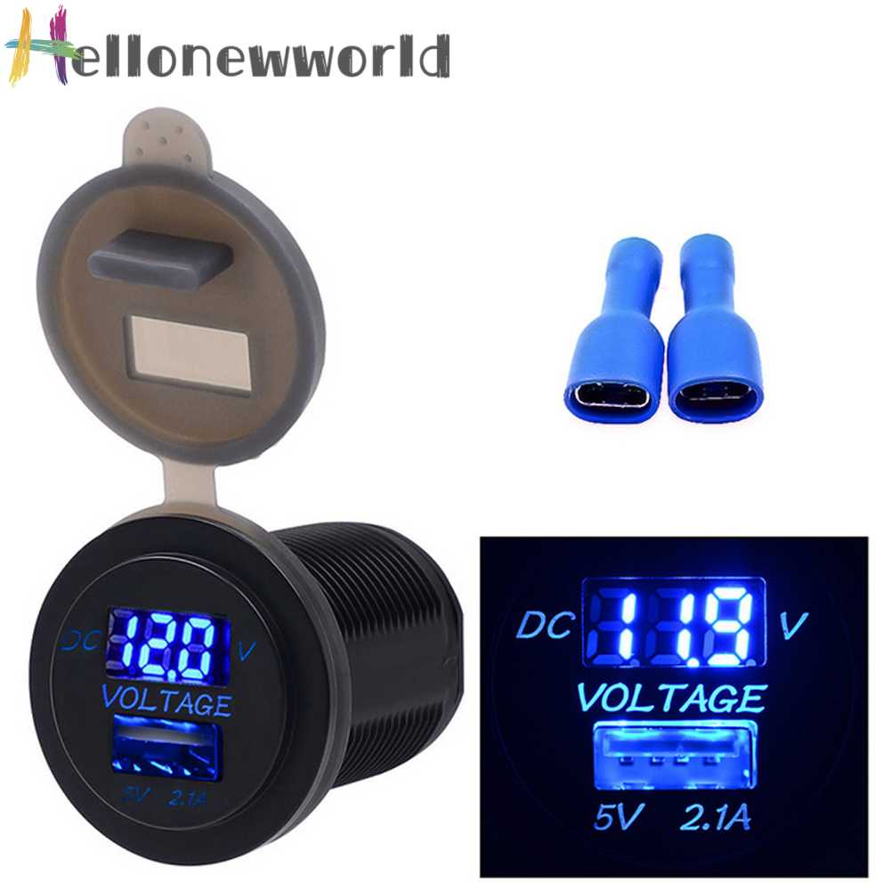 Thiết Bị Sạc Điện Thoại USB 12V Màn Hình LED Hiển Thị Vôn Kế Hai Trong Một Cho Xe Hơi