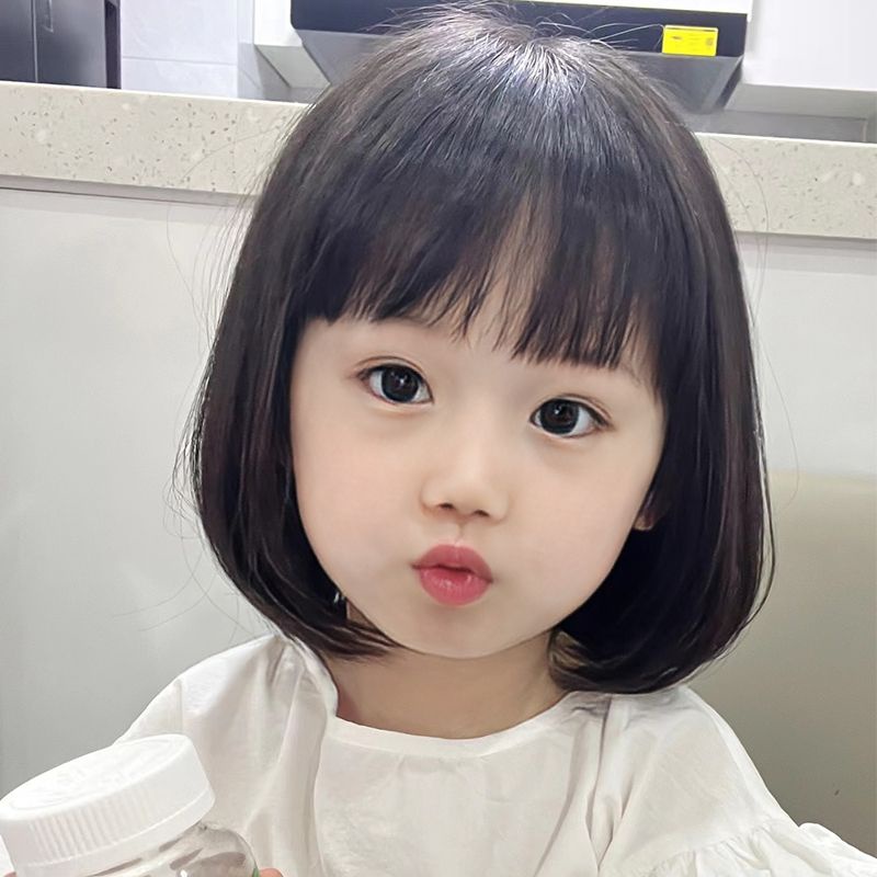 Bộ Tóc Giả Ngắn Kiểu Bob Dễ Thương Dùng Làm Đạo Cụ Chụp Ảnh Cho Bé Gái