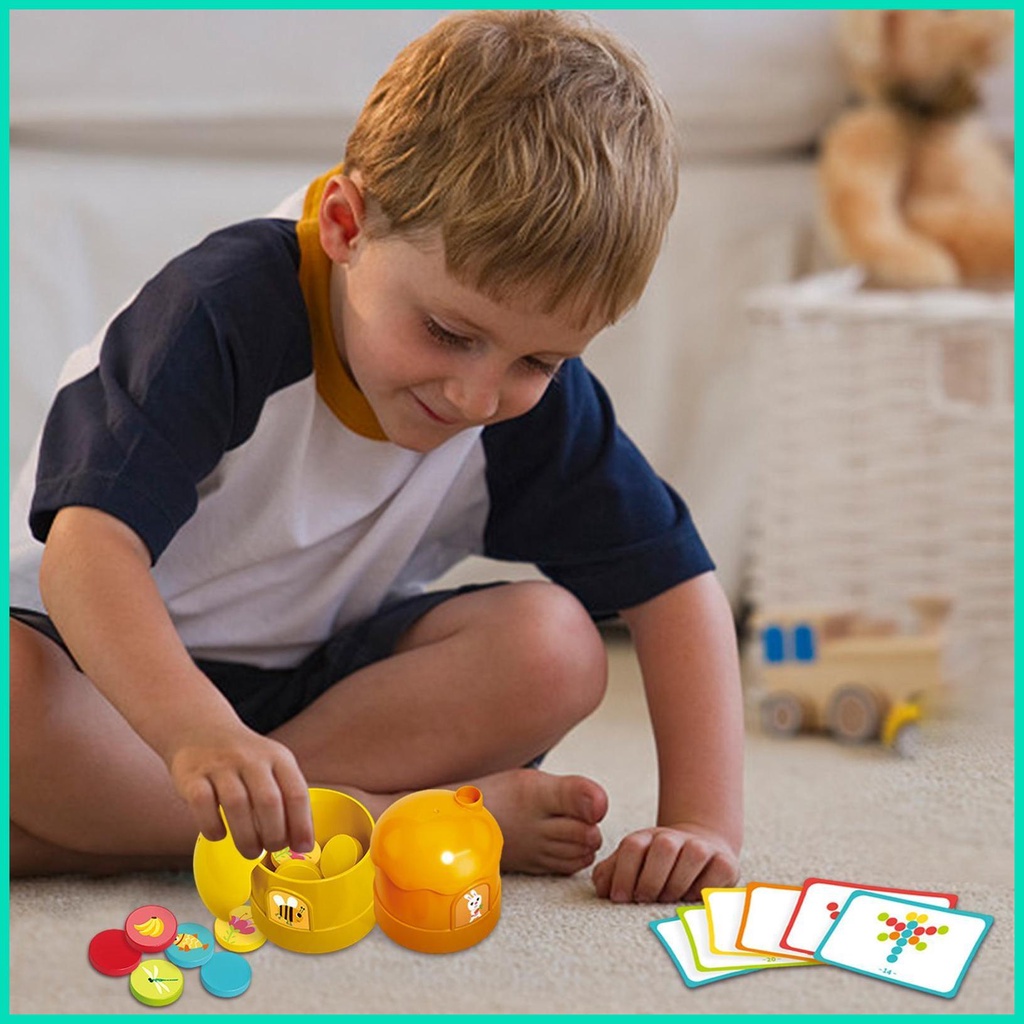 Bộ Đồ Chơi Ngôi Nhà Cầu Vồng Phân Loại Màu Sắc Montessori Kèm 20 Thẻ Cảm Biến