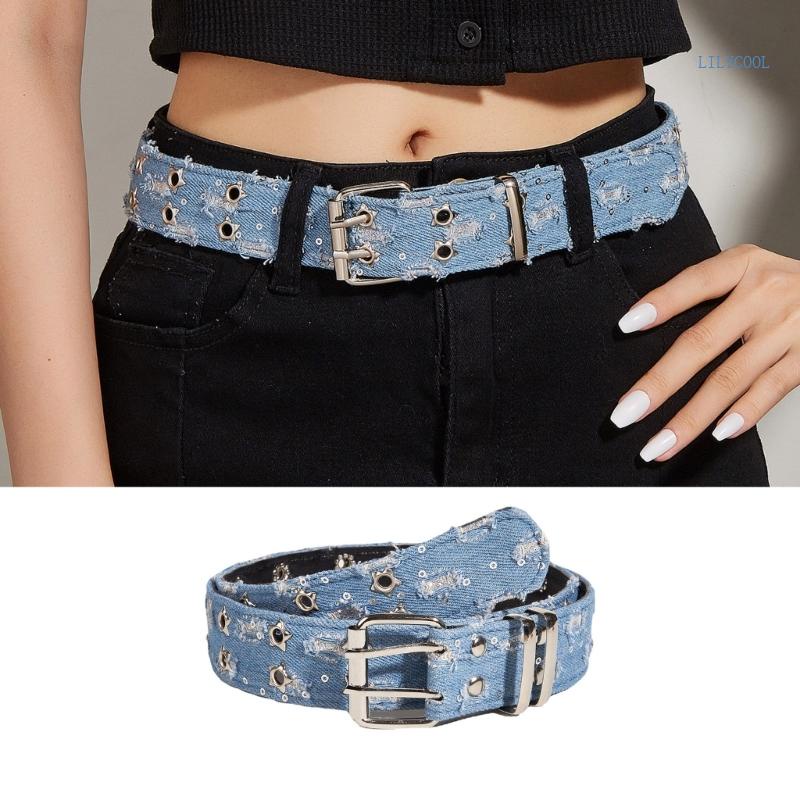 Thắt Lưng Denim Có Thể Điều Chỉnh Thời Trang Dành Cho Nam Nữ