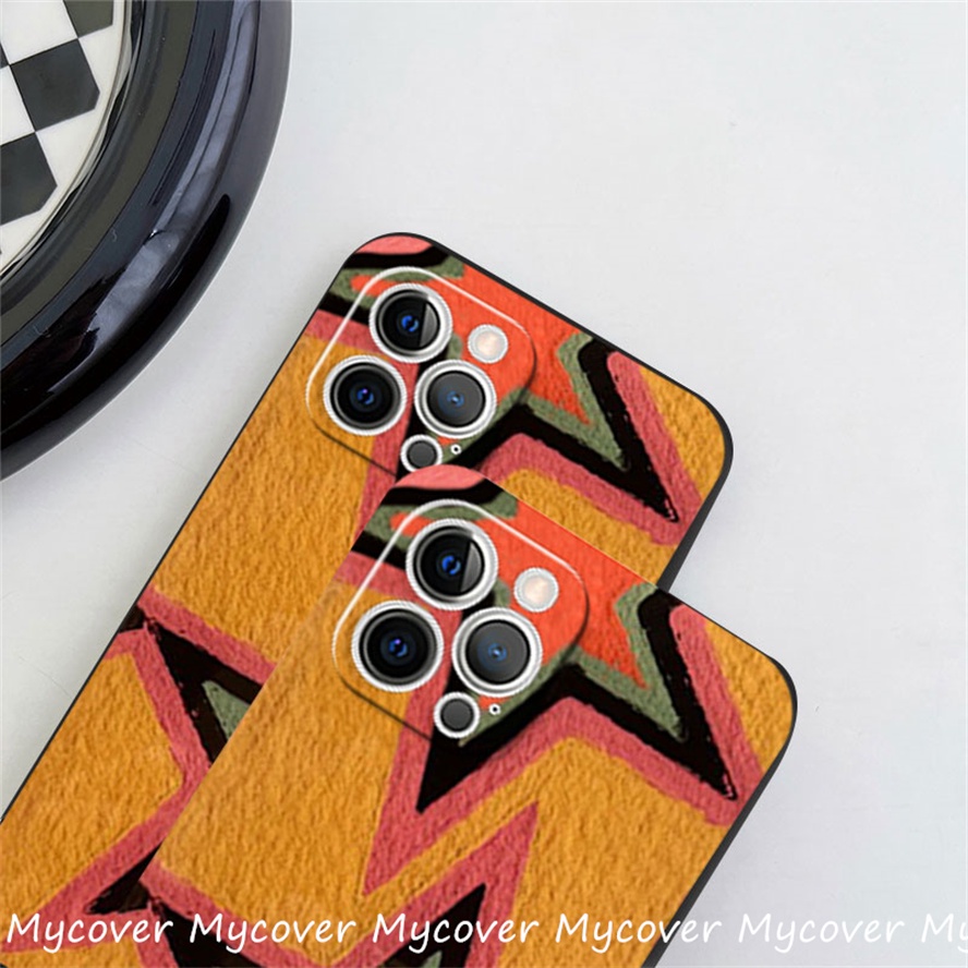 Ốp Điện Thoại Silicon Mềm Họa Tiết Ngôi Sao Màu Cam Cho iPhone 11 13 12 14 Pro Max X XR Xs Max 6 7 8 Plus