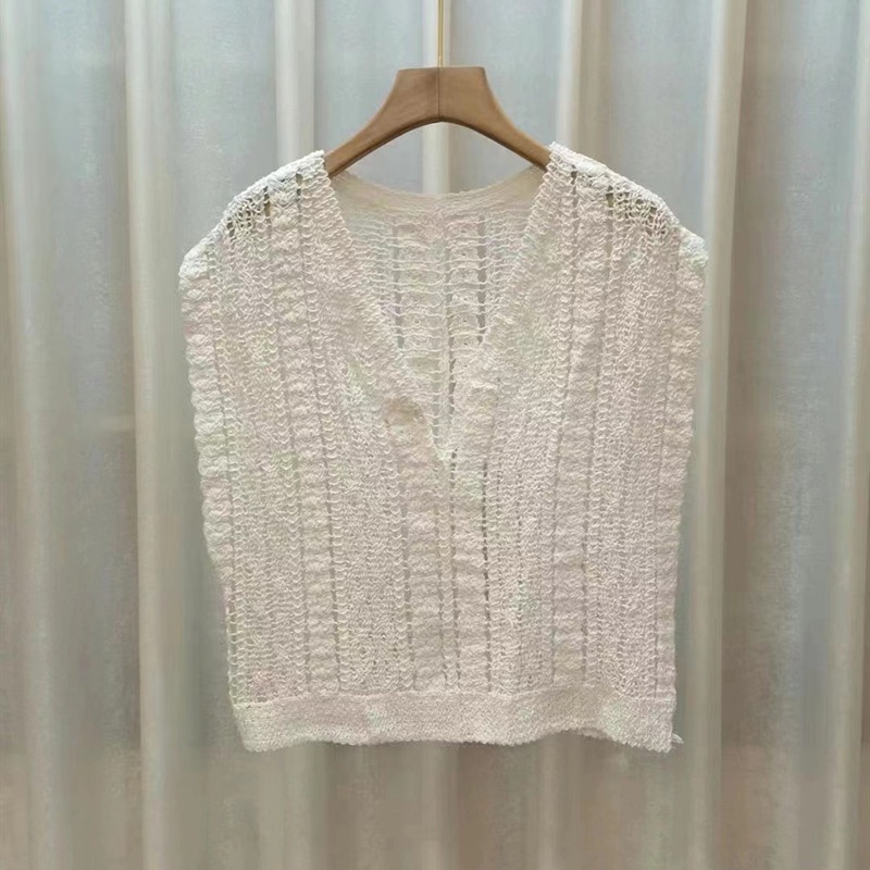 Áo Len Không Tay Cổ Chữ V Dáng Rộng Phong Cách Hàn Quốc Thời Trang Mùa Hè Mới