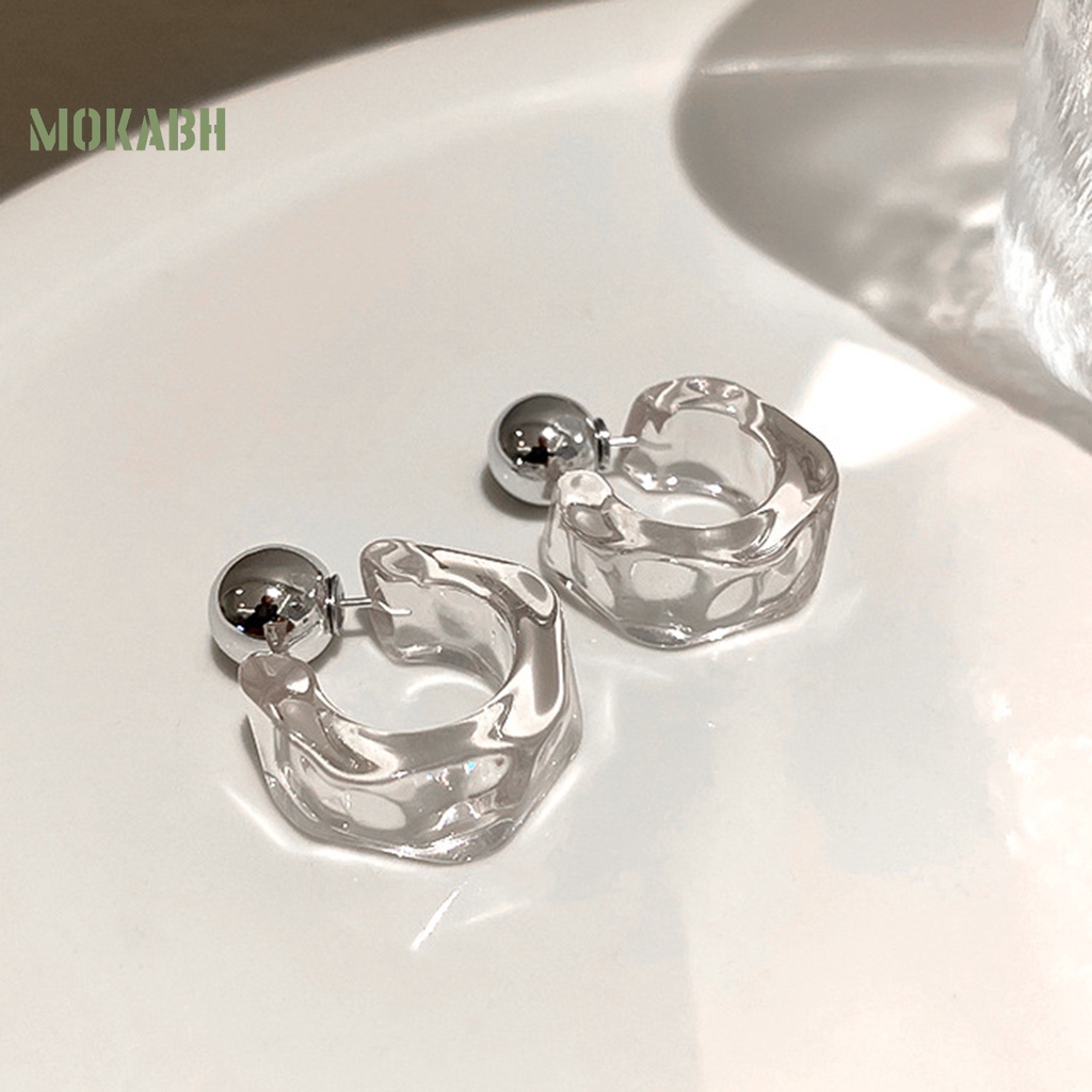 1 Đôi Bông Tai Nữ Hình Chữ C Không Phai Màu Chống Mồ Hôi Và Chống Rơi Vỡ Không Dị Ứng