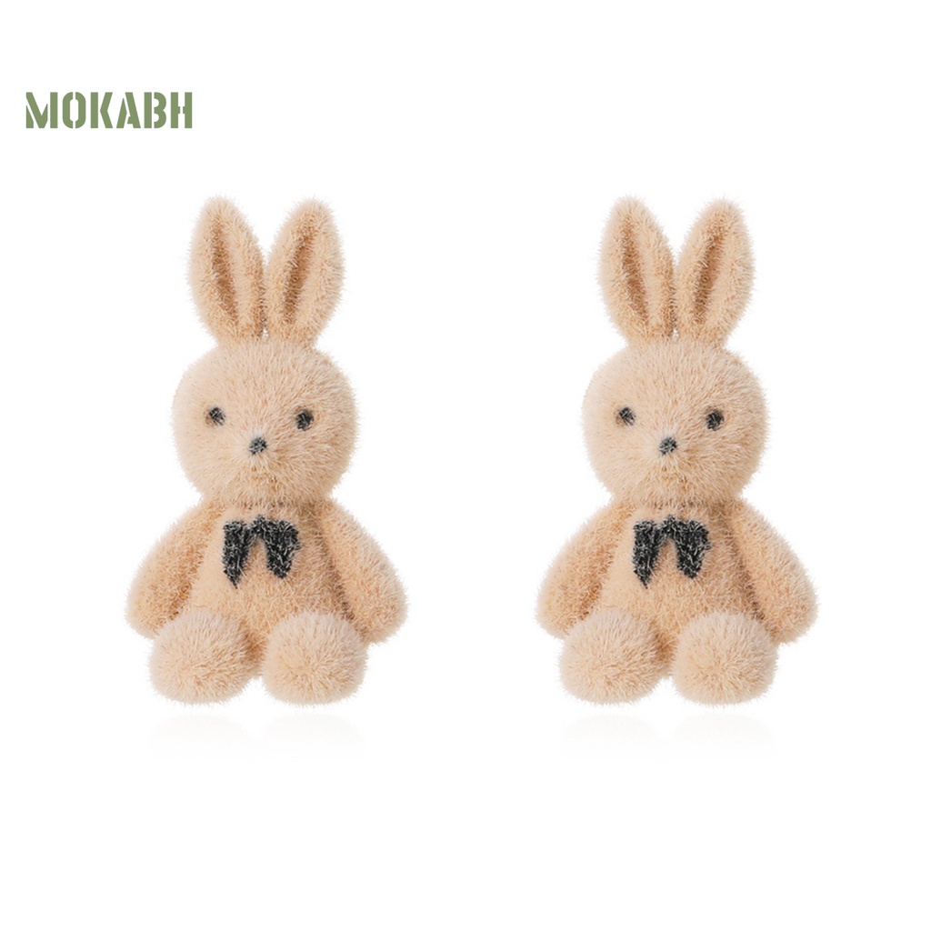[Mới] 1 Cặp Bông Tai Thỏ Nhung Ấm Áp Thanh Lịch Thời Trang Mùa Đông