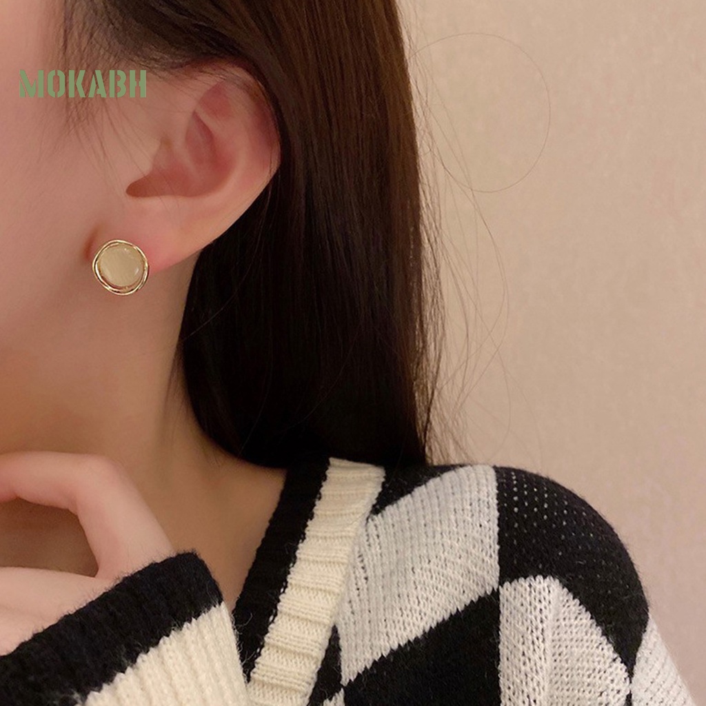 1 Đôi Bông Tai Hình Mắt Mèo Đính Đá Mắt Mèo Lấp Lánh Dành Cho Nữ