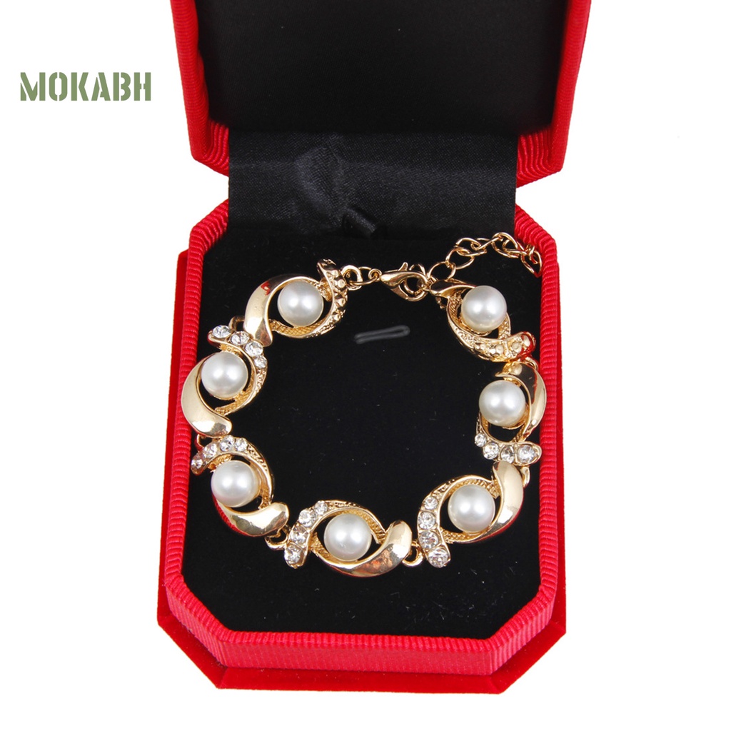 [Mới] Vòng Đeo Tay Mạ Điện Đính Kim Cương Giả Sang Trọng Sáng Bóng Có Thể Điều Chỉnh Trang Sức Cho Nữ