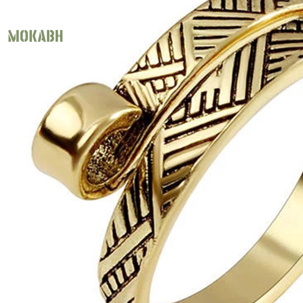 [Mới] Set 5 Nhẫn Mở Điều Chỉnh Được Thiết Kế Cong Dễ Thương Ngăn Ma Sát Và Làm Móc Đan Len