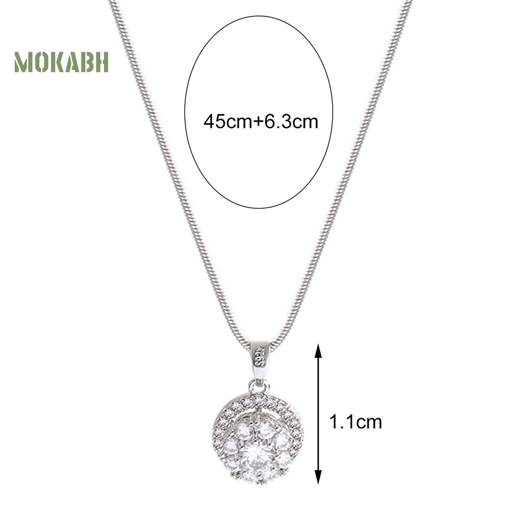 Bộ Vòng cổ + Bông Tai + Nhẫn + Nhẫn Hình Tròn Đính Đá Lấp Lánh Thời Trang Sang Trọng Cho Nữ