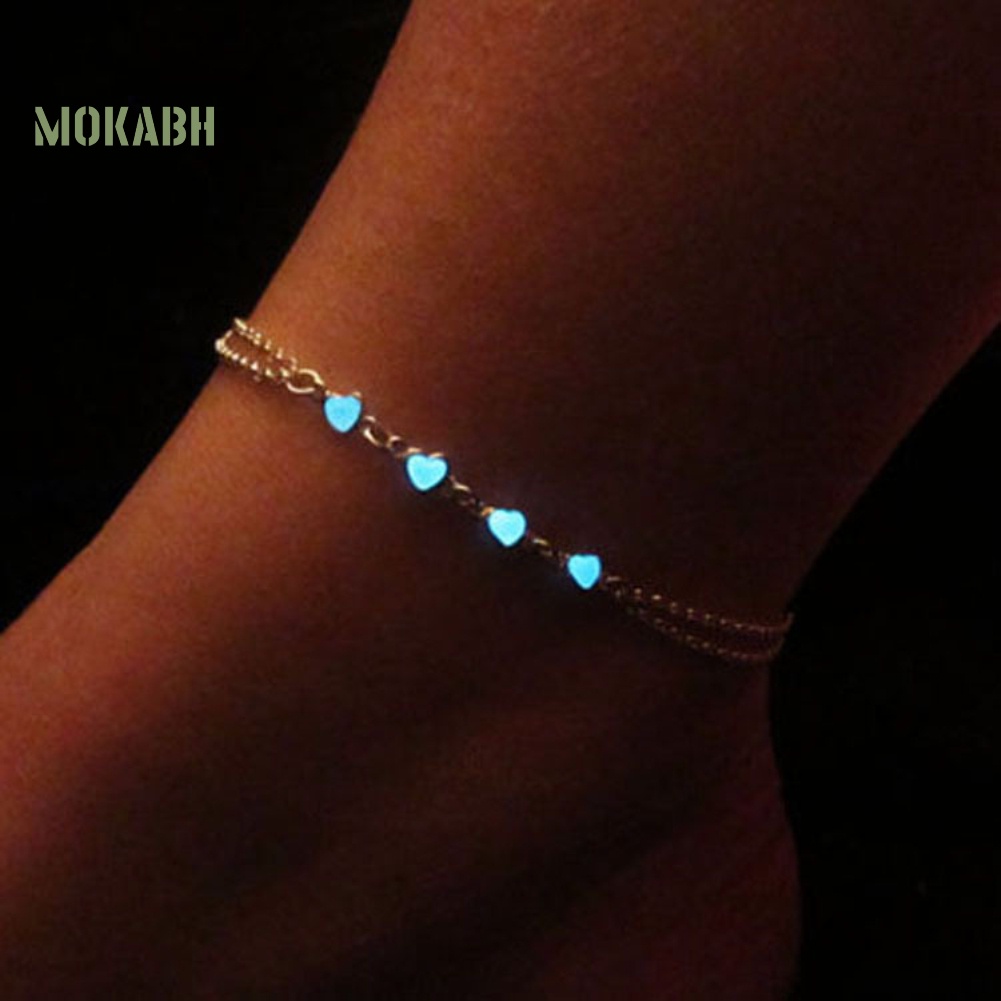 [Hot] Lắc Chân Hình Hoa Ngôi Sao Trái Tim Phát Sáng Trong Bóng Tối Cho Nữ