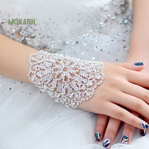 Vòng Đeo Tay Đính Đá Pha Lê Có Thể Điều Chỉnh Cho Cô Dâu