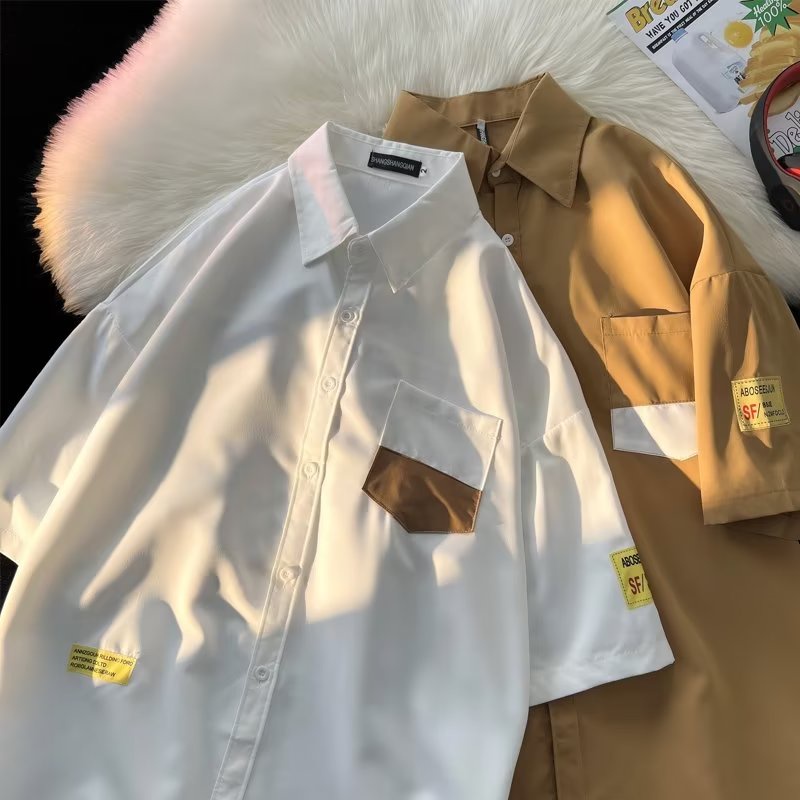 Áo Sơ Mi Tay Ngắn Phong Cách Hong Kong Thời Trang Mùa Hè Cho Nam