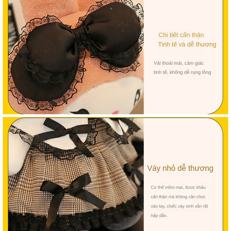 Búp Bê Nhồi Bông Hình Sanrio Kurome Melody Màu Tối Phong Cách Gothic