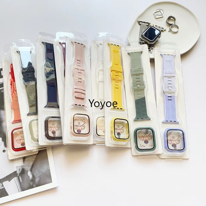 Ốp Silicone + Dây Đeo Thay Thế Cho iWatch 49mm 38mm 42mm 8 7 45mm 44mm 40mm 41mm Series 6 5 3 SE