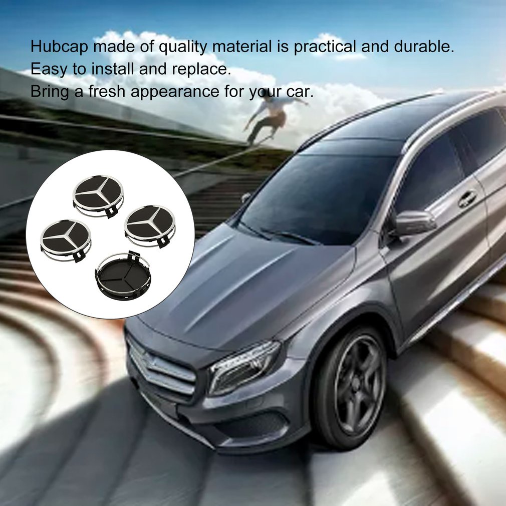 4Pcs/Set Wheel Center Hub Covers Emblem Caps Badge Sticker Replacement Car Styling Accessories For Benz Automobile [Q/4]