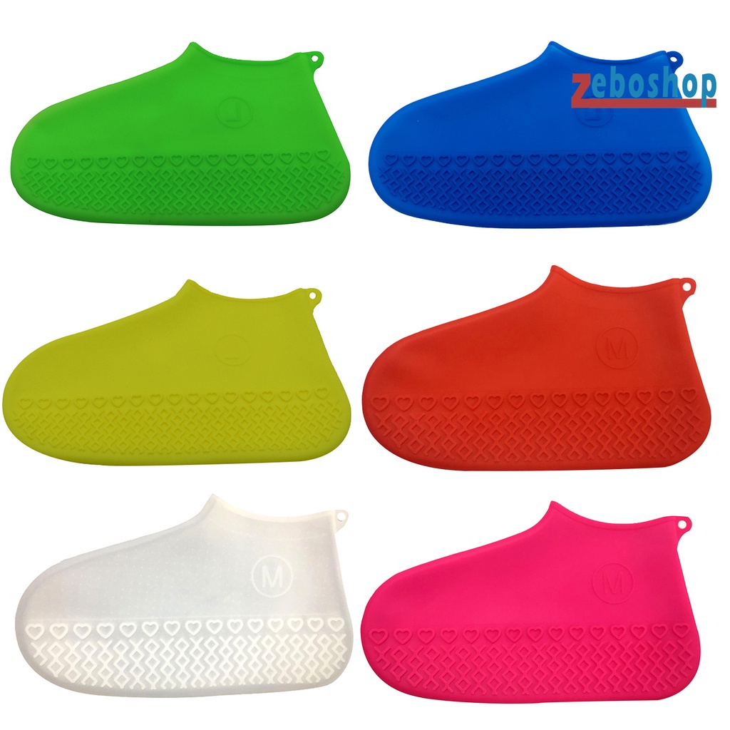 1 Cặp Vỏ Bọc Giày Đi Mưa Unisex Bằng Silicon Chống Nước Chống Trượt Có Thể Tái Sử Dụng