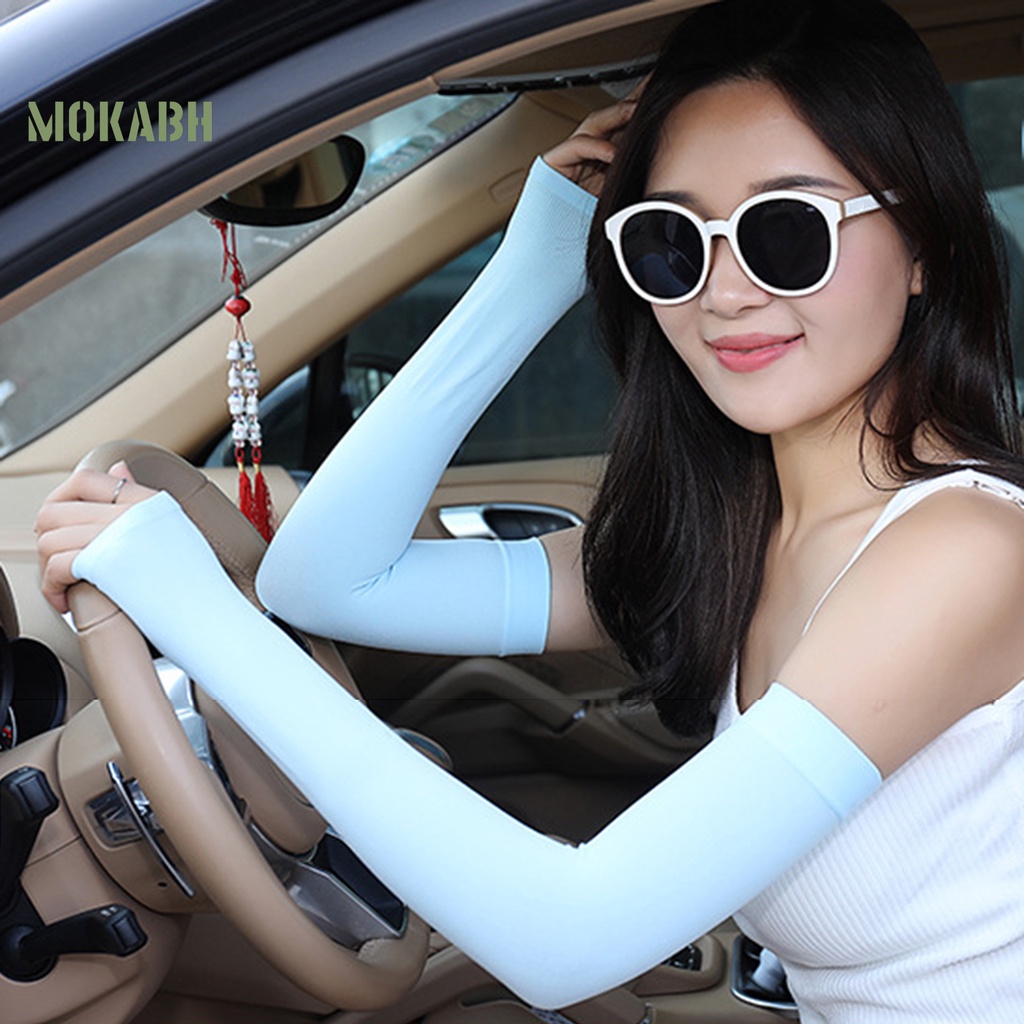 1 Cặp Vỏ Bọc Tay Dài Bằng Sợi Acrylic Độ Co Giãn Cao Chống Nắng Cho Mùa Hè