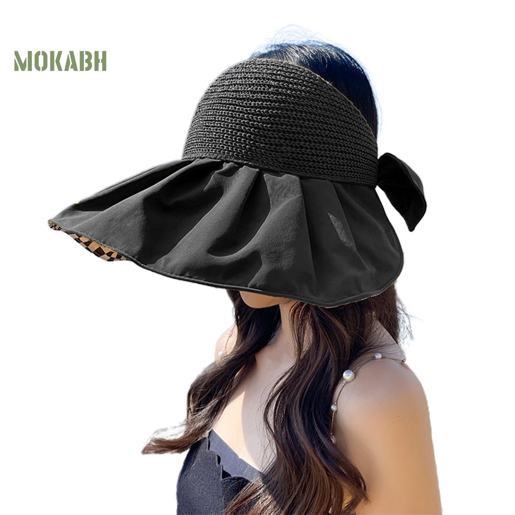 Nón Chống Nắng Bằng Polyester Mềm Nhẹ Đính Nơ Thời Trang Mùa Hè Cho Nữ