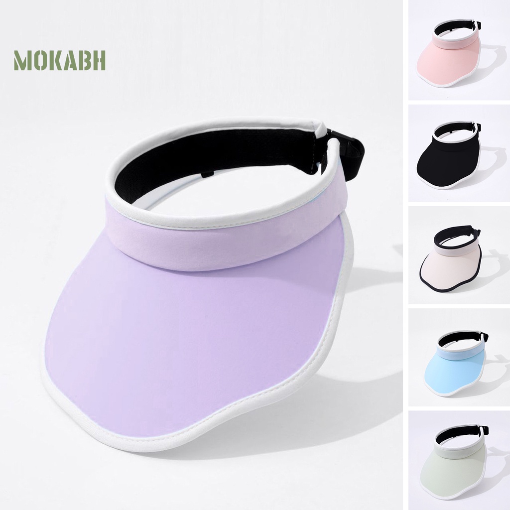 [Mok Abh] Mũ Lưỡi Trai Che Nắng Hở Chóp Có Thể Điều Chỉnh Màu Sắc Tương Phản Chống Biến Dạng Cho Nữ