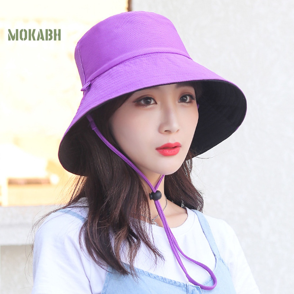 Nón Vành Tròn Màu Trơn Chống Tia UV Thời Trang Mùa Hè Cho Nữ