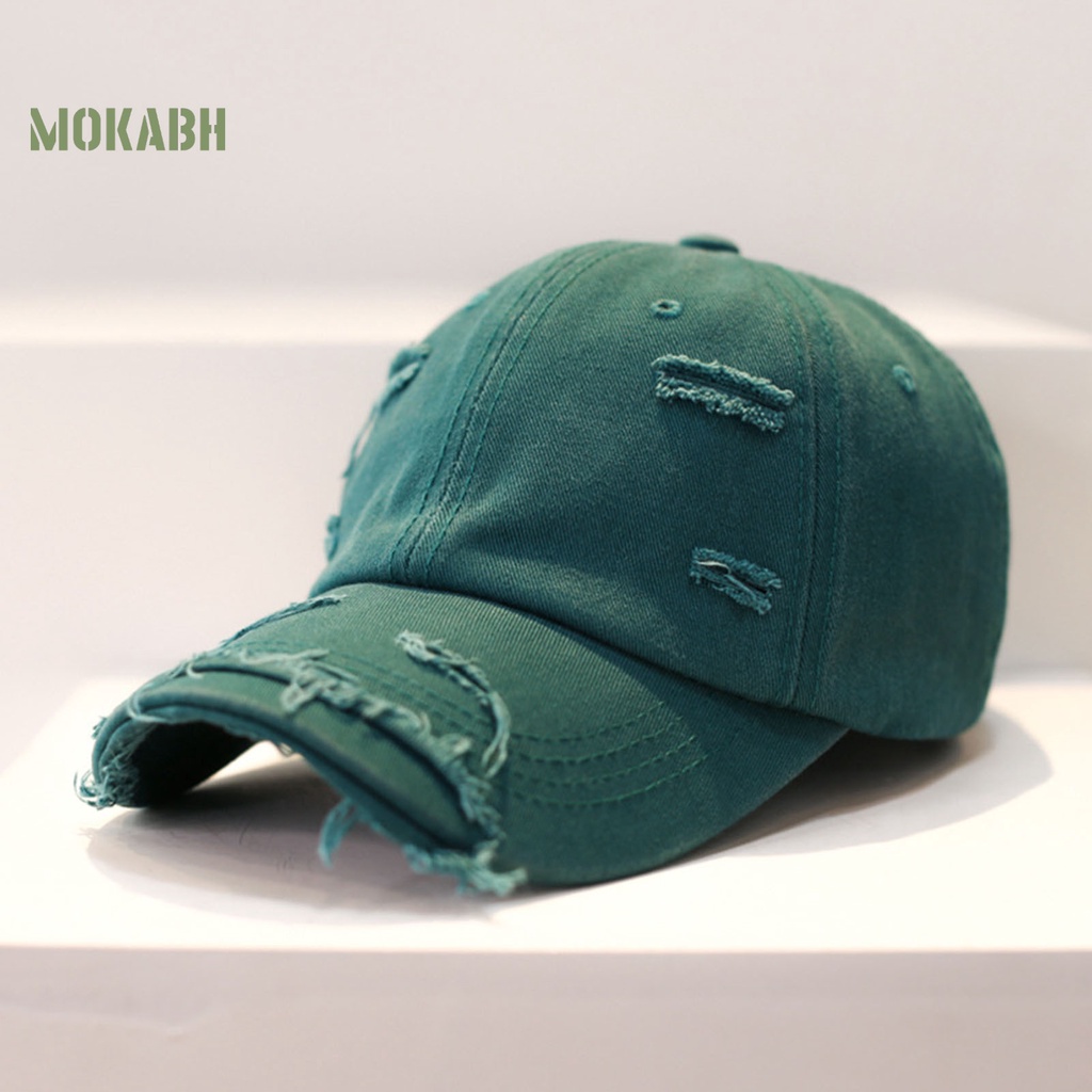 [Mok Abh] Mũ Lưỡi Trai Có Lỗ Hở Chóp Có Thể Điều Chỉnh Được Thời Trang Unisex