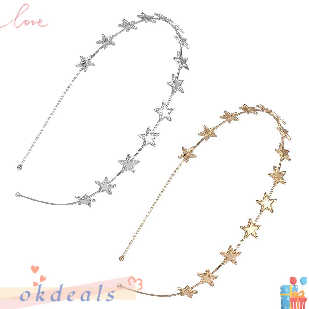 Băng Đô Cài Tóc Bằng Kim Loại Hình Ngôi Sao Lấp Lánh Thời Trang