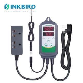 Bộ điều khiển nhiệt độ sân khấu kép inkbird itc-308s làm mát ac 100 đến 240v với đầu dò có thể tháo rời cho