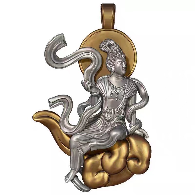 Vòng cổ Mặt Hình Phật avalokitesvara Chín Thiên Đường Thời Trang Tinh Tế Cho Nam Và Nữ