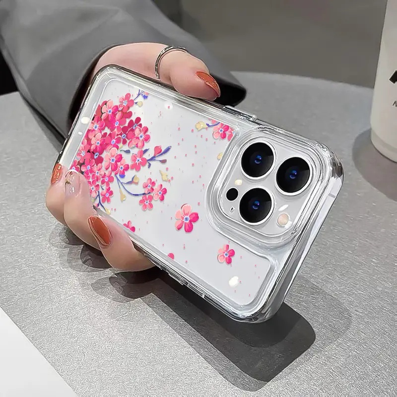 Ốp Điện Thoại TPU Mềm Trong Suốt Chống Sốc Phối Nút Độc Đáo Cho IPhone 11 14 13 12 Pro Max XS X XR 7 + 8 6 6S Plus Sự Bảo Vệ