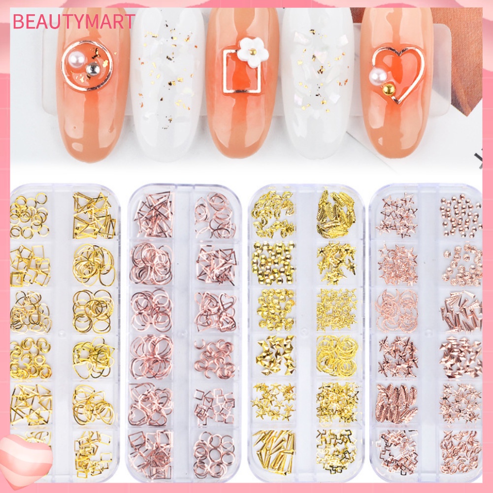 Đinh Tán Kim Loại Hỗn Hợp Trang Trí Móng Tay Nghệ Thuật DIY