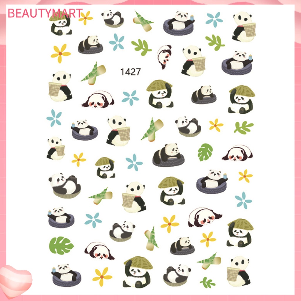 Miếng Dán Trang Trí Móng Tay Hình Gấu Trúc Dễ Thương DIY