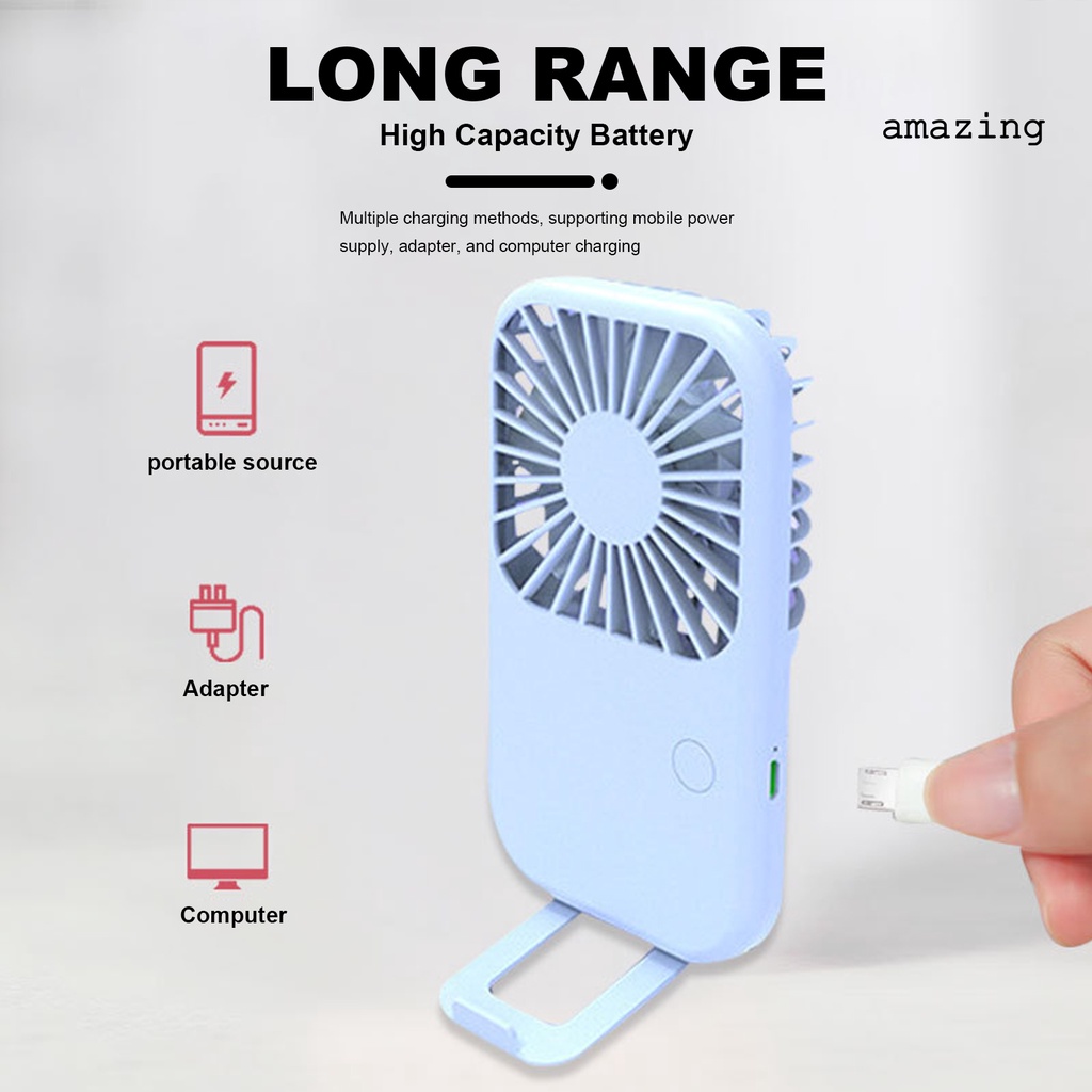 Quạt USB Mini Cầm Tay Có Giá Đỡ Điện Thoại Tiếng Ồn Thấp Dễ Thương Tùy Chỉnh Tiện Dụng