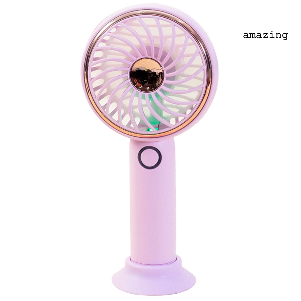 Quạt Mini Cầm Tay 3 Tốc Độ Tùy Chỉnh Kèm Đèn LED Nhiều Màu Tùy Chỉnh Không Ồn Tiện Dụng Mang Theo Du Lịch / Dã Ngoại