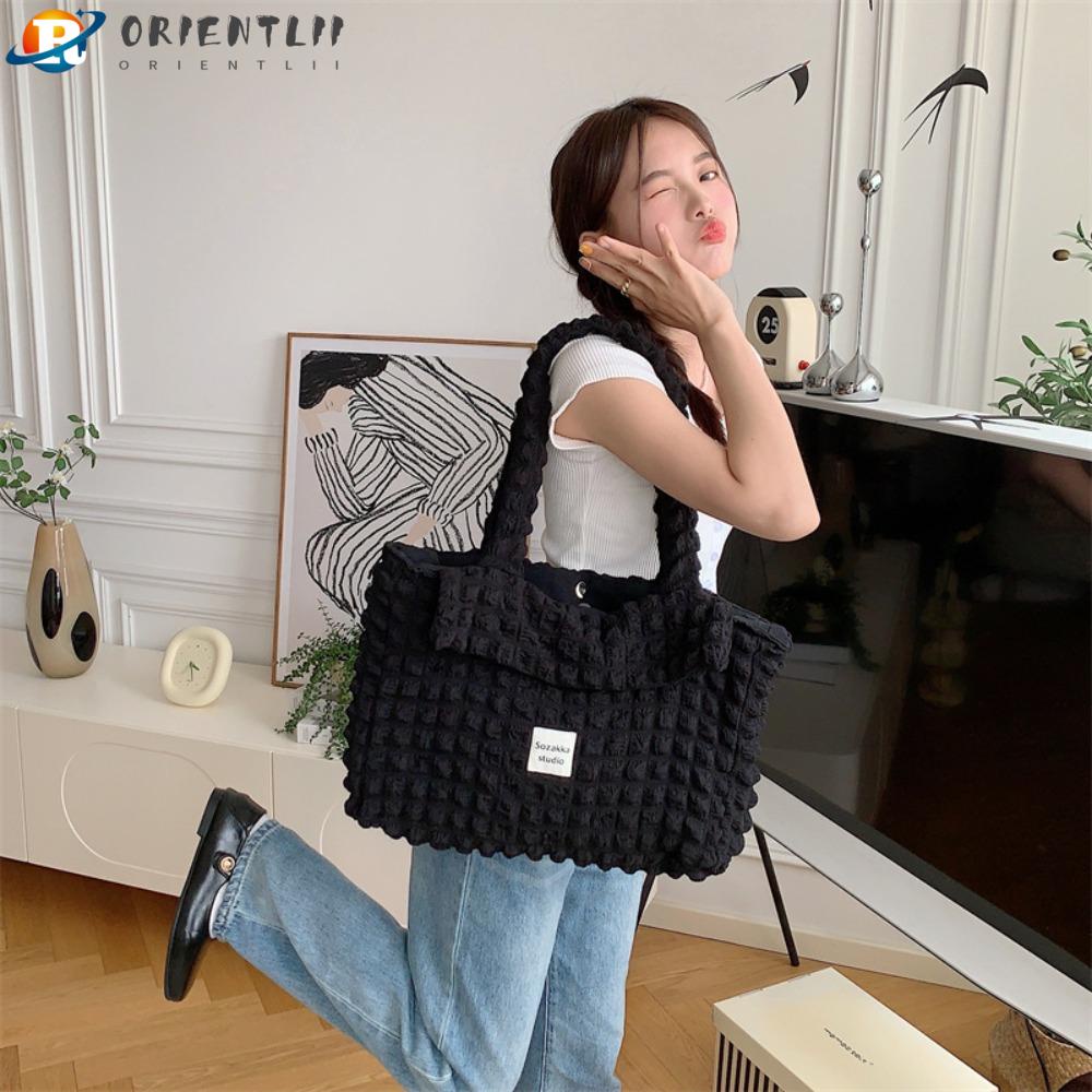 Túi Tote Đeo Vai / Xếp Ly Dung Tích Lớn Dễ Thương