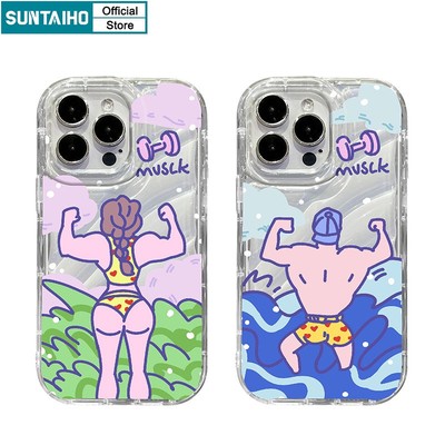 Suntaiho Ốp lưng ốp iphone Ốp Điện Thoại Silicone TPU Mềm Trong Suốt In Hình Cơ Bắp Suntaiho Cho ốp iphone 11 12 13 14 Pro Max XsMax XS XR 7 8 Plus 11 Pro Max
