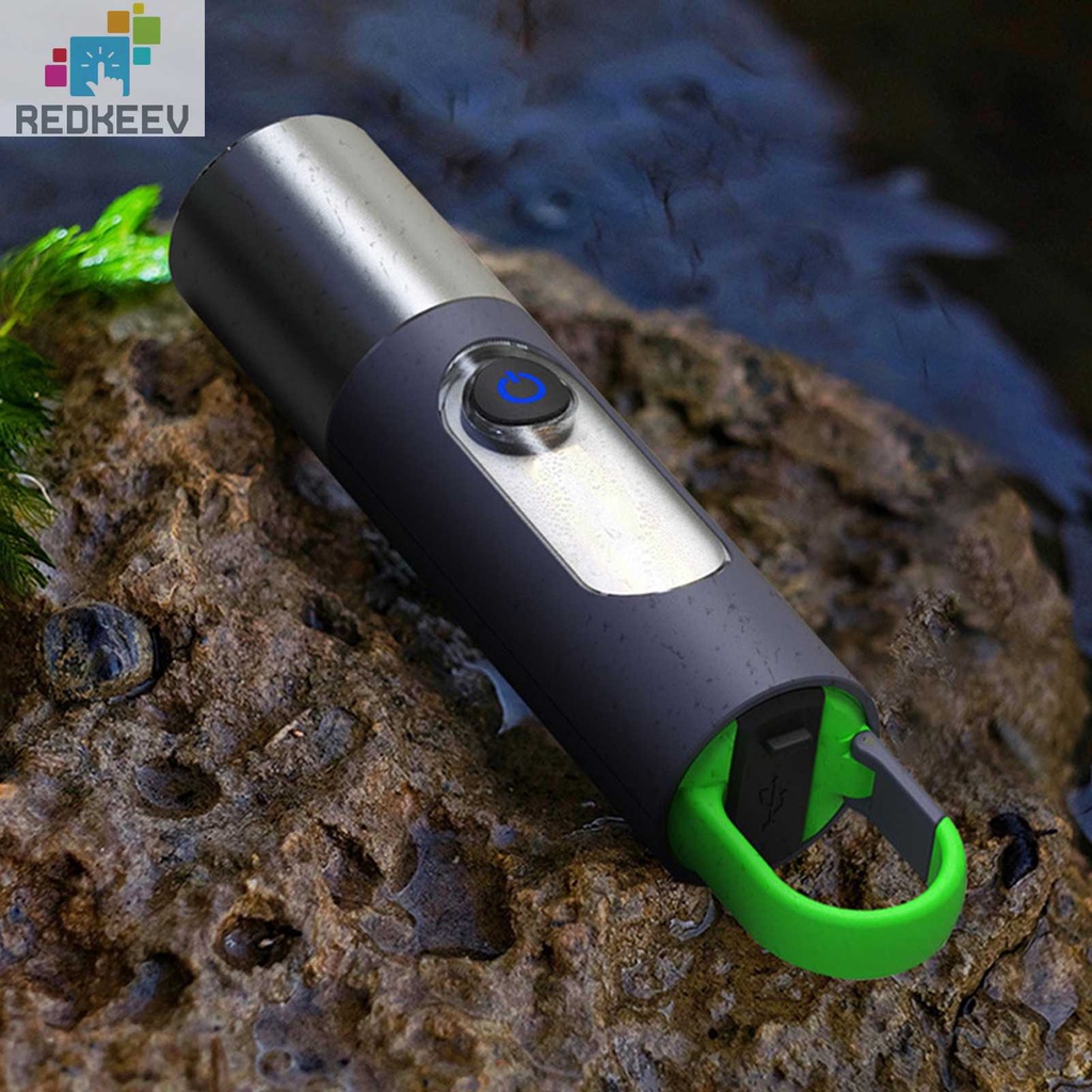 Móc Khóa Đèn Pin Mini 4 Chế Độ 1200mAh Chống Nước Kèm Chụp Đèn