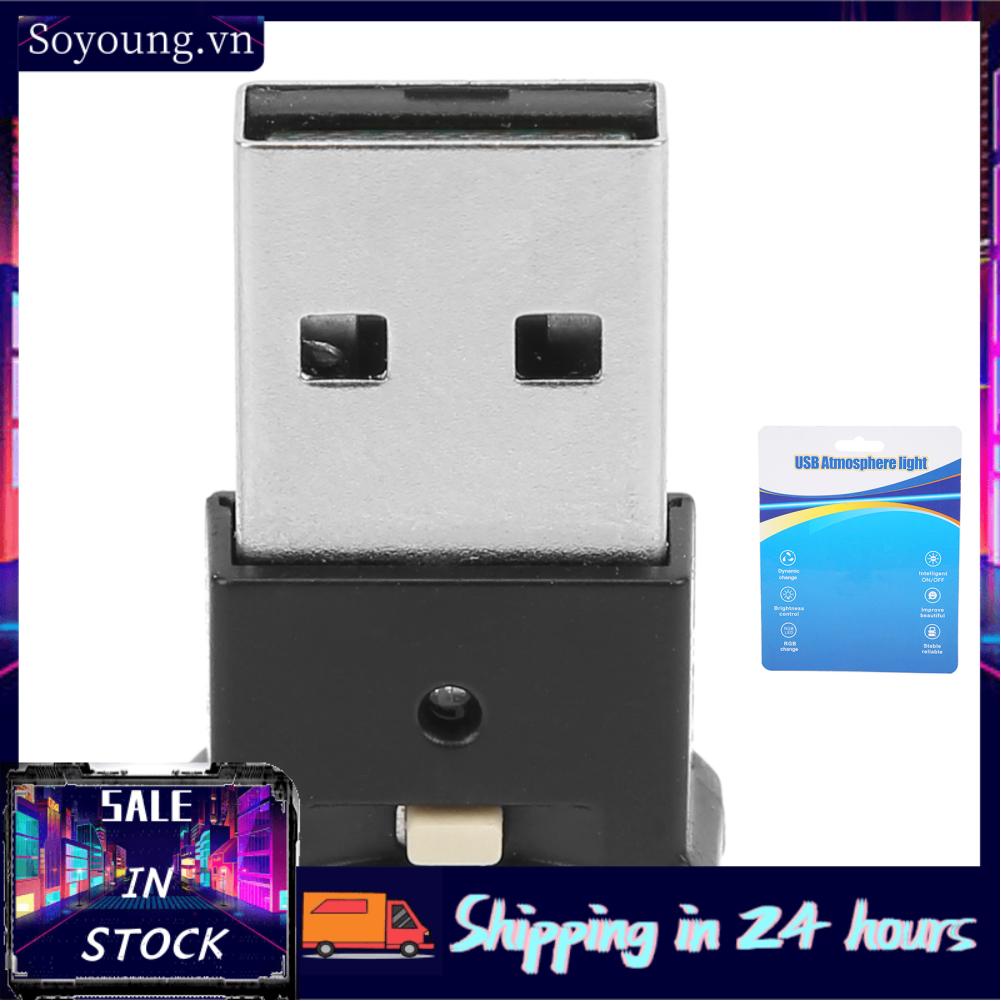 Soyoung car interior lighting USB  Ambient Light 8 Colors RGB Dynamic Change Brightness Adjustable Mini Interior Decorative Lamp