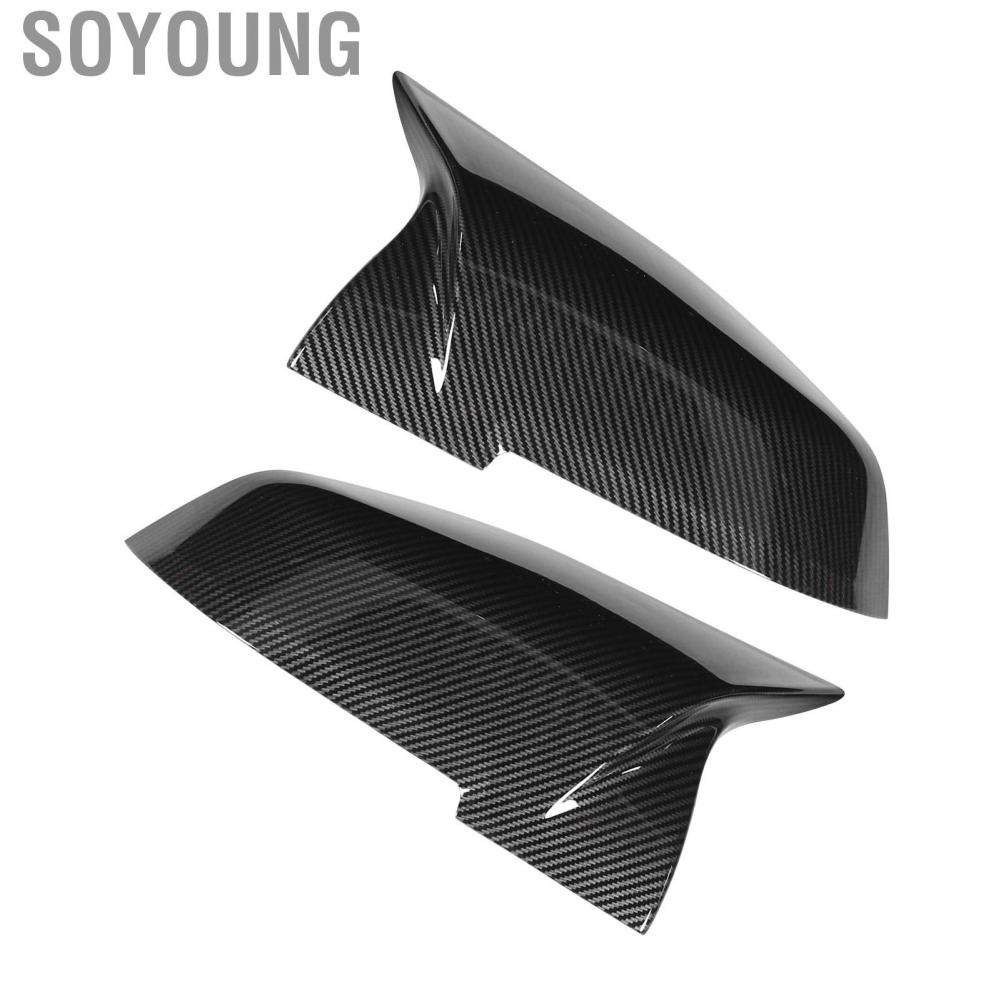 Soyoung Side Door Mirror Cover  Abs Material Rear View Trim 2Pcs Lightweight for 3 Series F30 F31 320I 328I 330I 335I Touring 2012‑2018