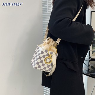 Mousson túi đeo chéo kẻ sọc caro thời trang hàn quốc cho nữ