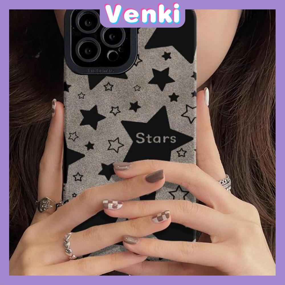 VENKI - Ốp Lưng iPhone 11 Bao Da Da Học Trò Mắt Da Lộn Ốp Lưng Điện Thoại Mềm Túi Khí Chống Sốc Bảo Vệ Camera Ngôi Sao Nhấp Nháy Đơn Giản Tương Thích Với iPhone 14 13 Pro max 12 xr