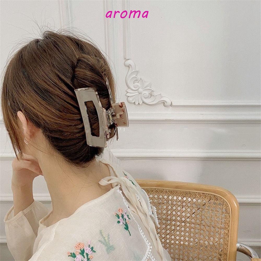 Kẹp Tóc Hình Chữ Nhật Họa Tiết Cá Mập Rỗng Phong Cách Pháp Dễ Thương Cho Nữ